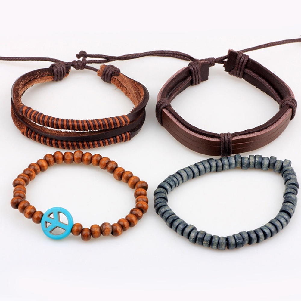 Fashion Assorted Leather Bracelets - Picture 2 of 5